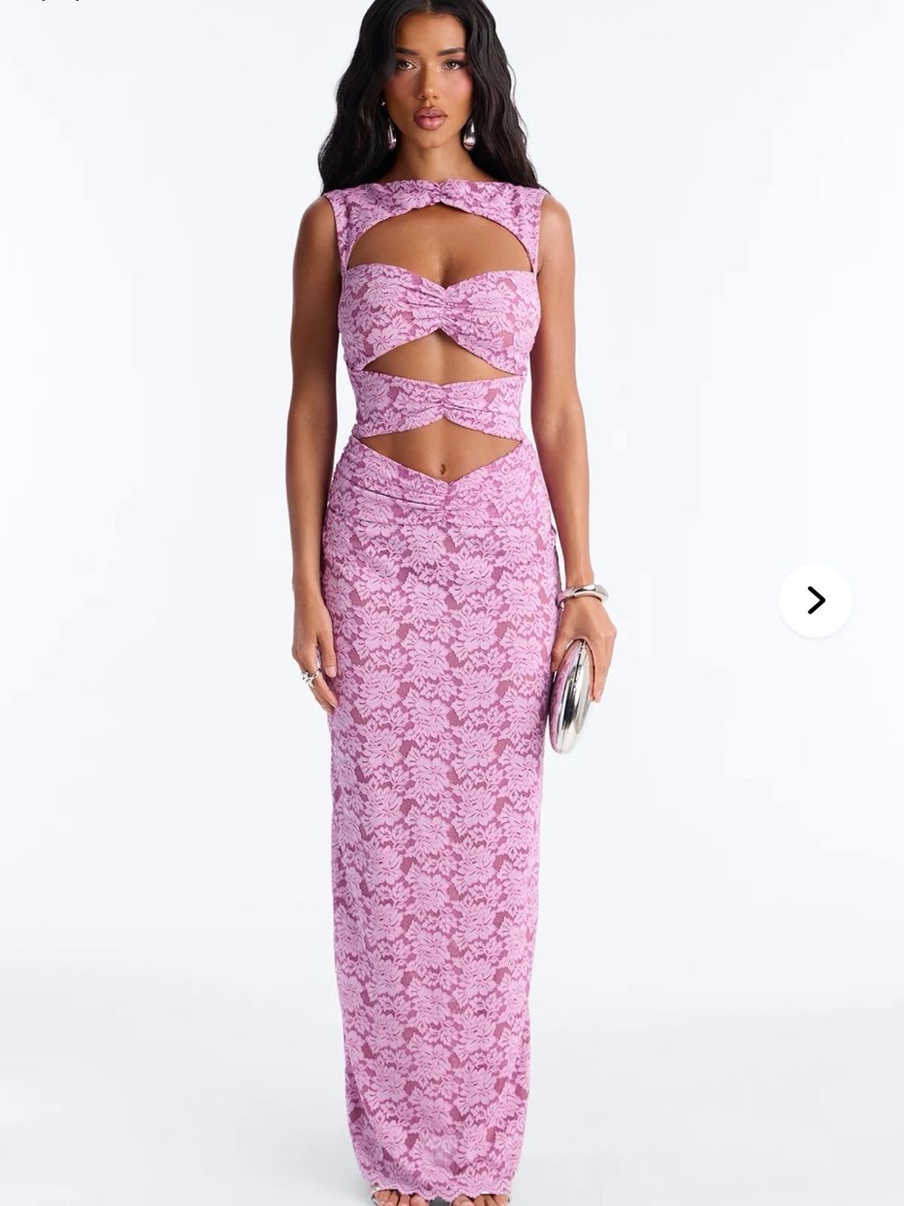 Victorian Bloom Lace Maxi Dress - Orchid.